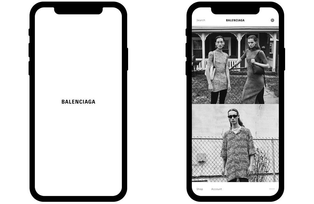 balenciage app mobile Web Fashion  minimal