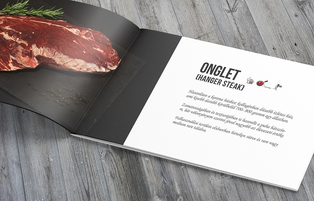brochure graphic design styling  Icon font type beef meat Food 