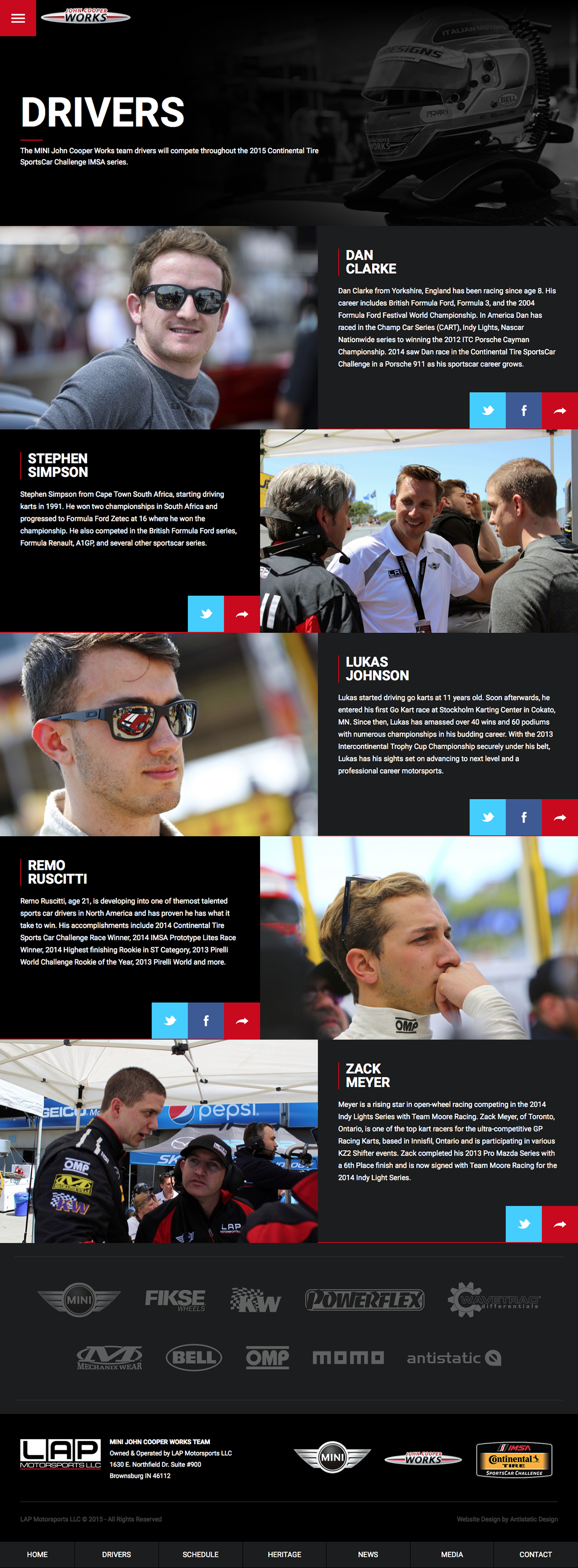Racing Web Design  MINI Cooper expressionengine branding  website deign