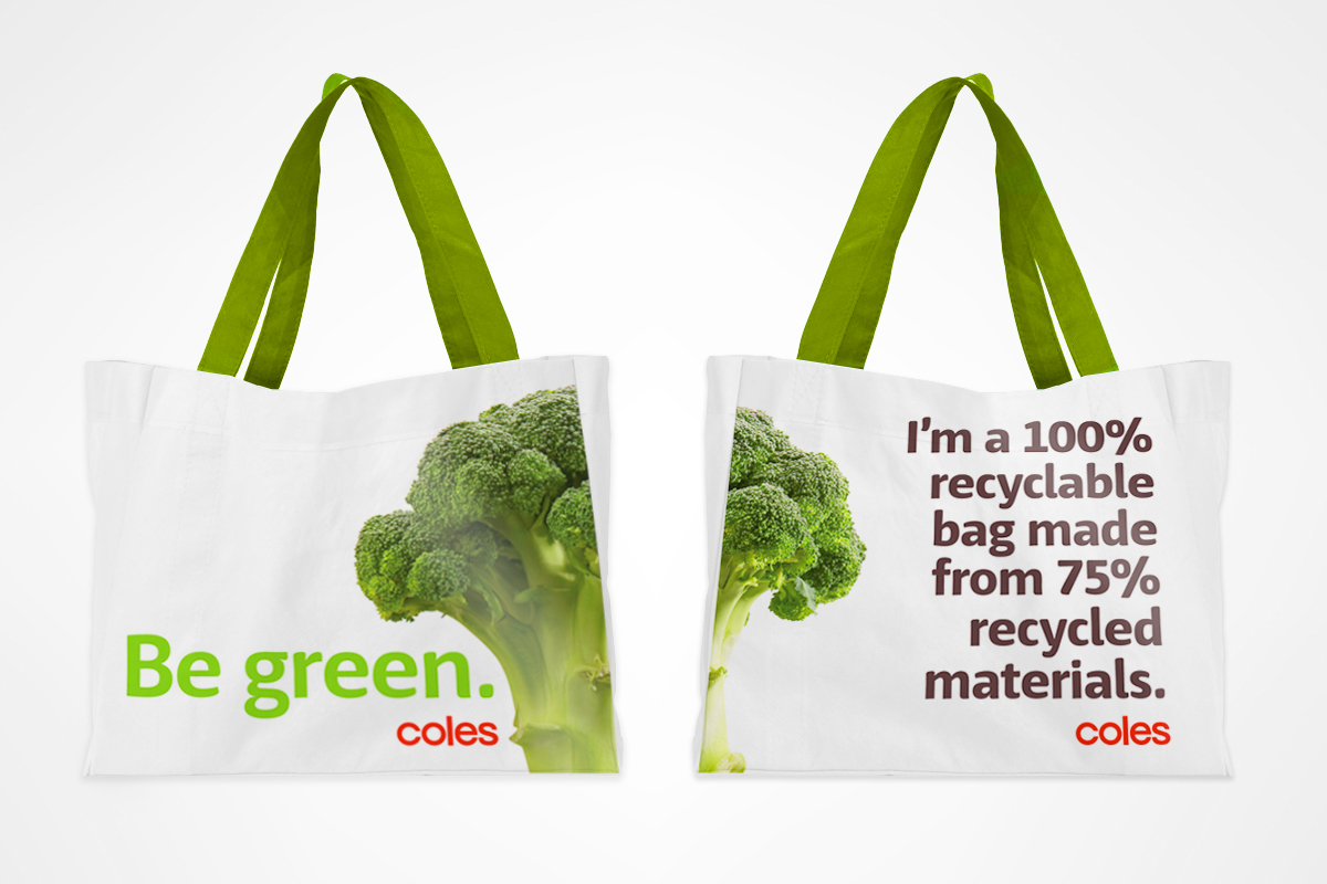 bag Food  Supermarket reusable eco friendly Grocery Australia Coles environment freshness