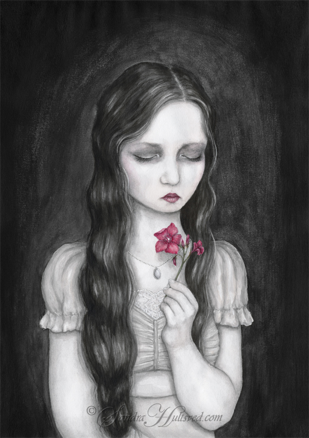 poison portrait girl Classical ink 18th century 1920's Love death Flowers poisonous plants suicide dark art