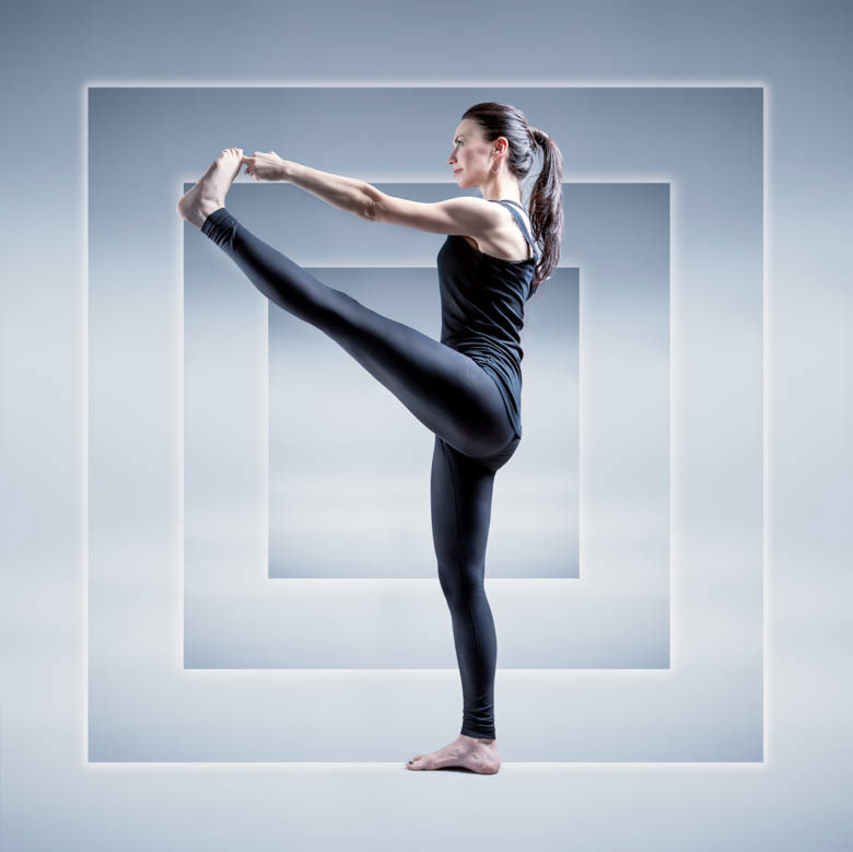 Yoga studio lighting woman body athletic