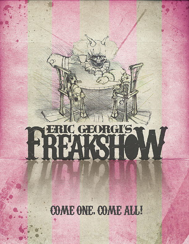 Circus posters postcard freakshow Retro grunge