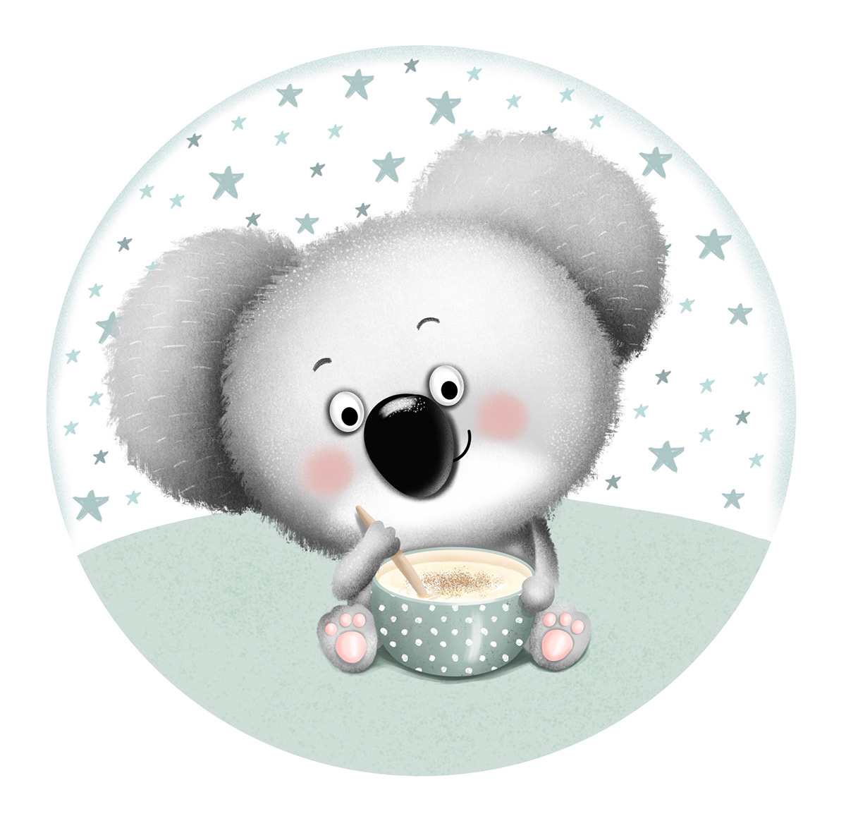 Australia Character design  children illustration children's book childrenroom design Drawing  interior design  koala sticker
