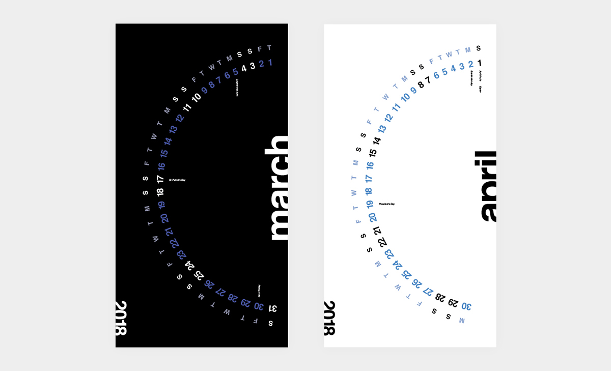calendar typography   Massimo helvetica type system time redesign date month