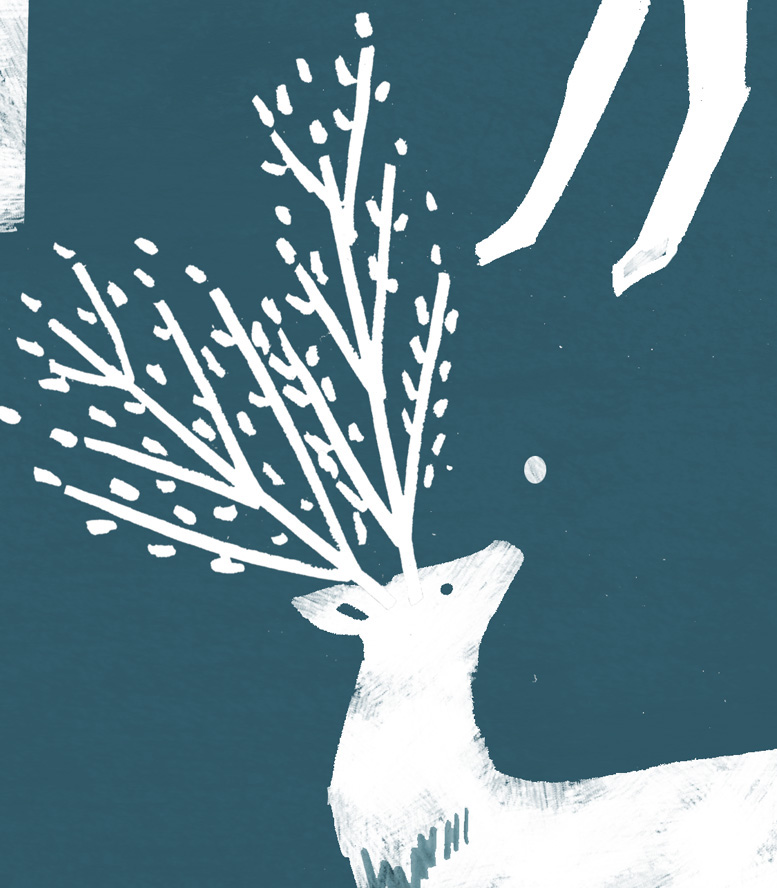 children's book Illustrator ILLUSTRATION  animal deer Drawing  winter KyokoNemoto bookillustration