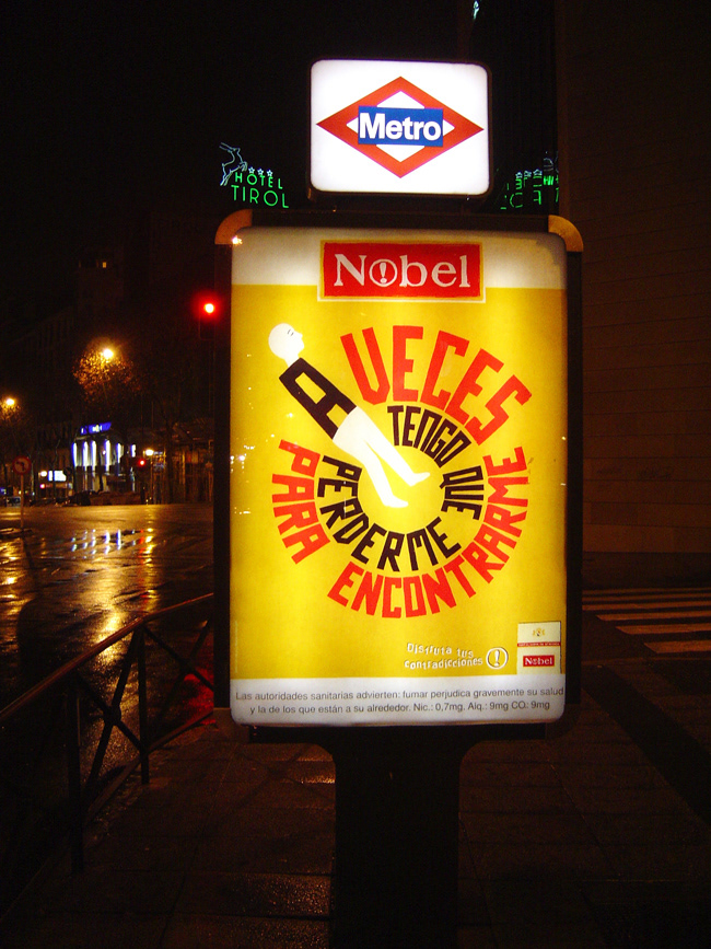 nobel Altadis Ivan Solbes cigarettes cigarrillos art ilustracion cartel poster Street publicidad cajetilla