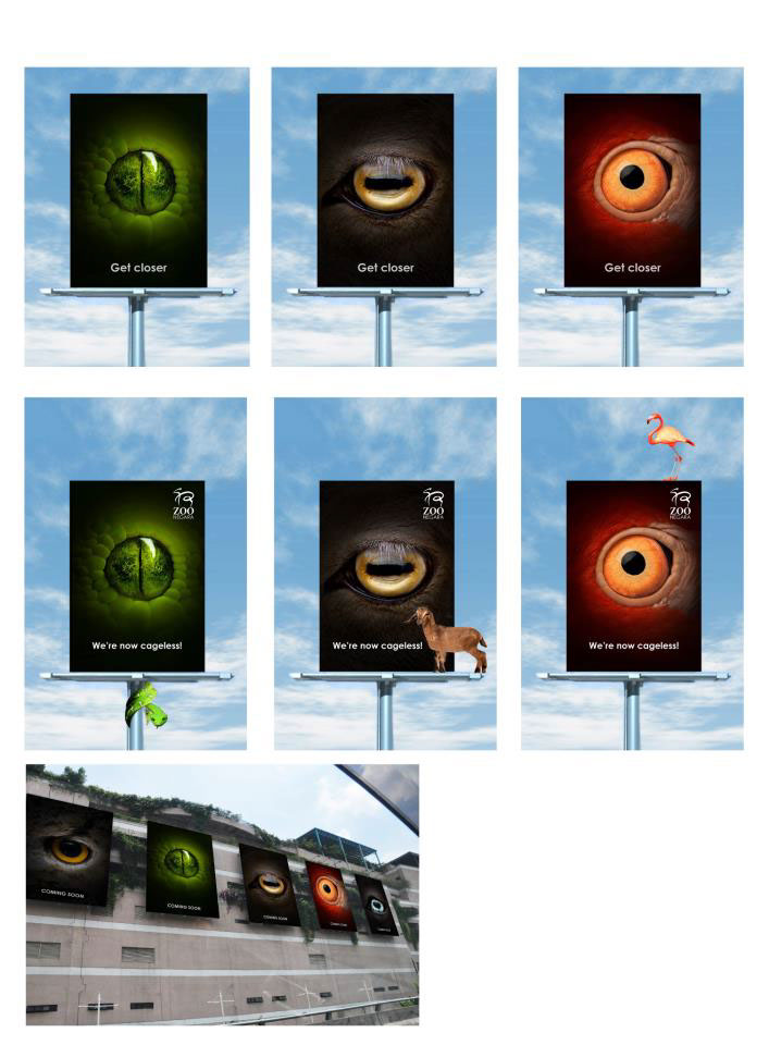zoo  Zoo negara  advertising campaign eye eyeball eyesight Website poster printed ads lenticular 3d Mapping photo booth balloon  face painting