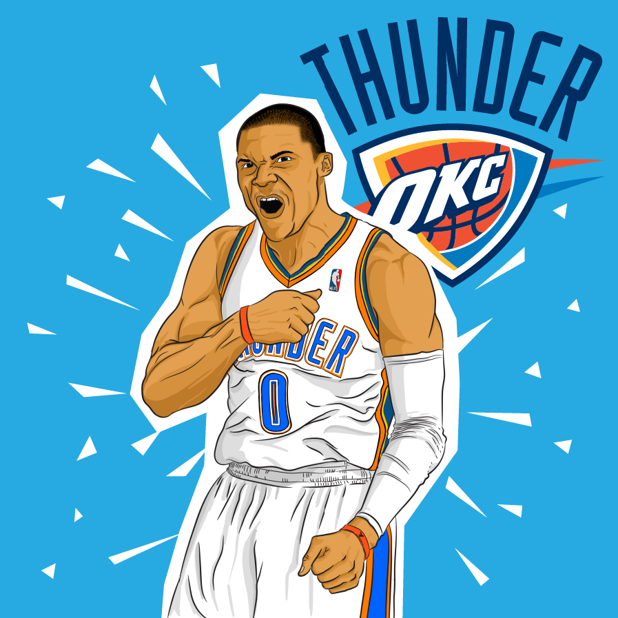 Adobe Portfolio Russell Westbrook digital illustration oklahoma city thunder