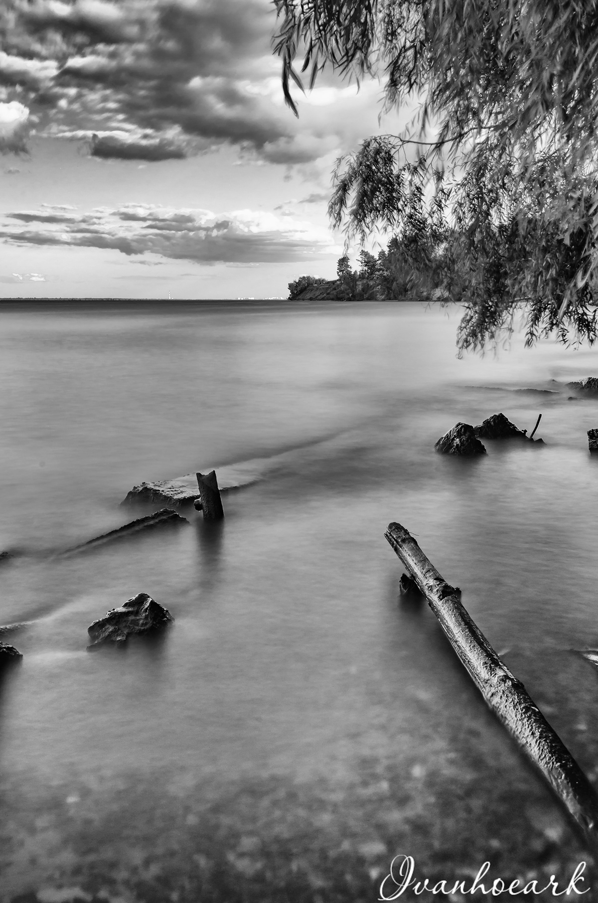 black and white digital kiev lake Landscape long exposure Photography 