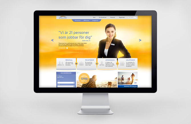 Sweden resehuset Travel agency Swedish art Webdesign Web logo identity visual core Values