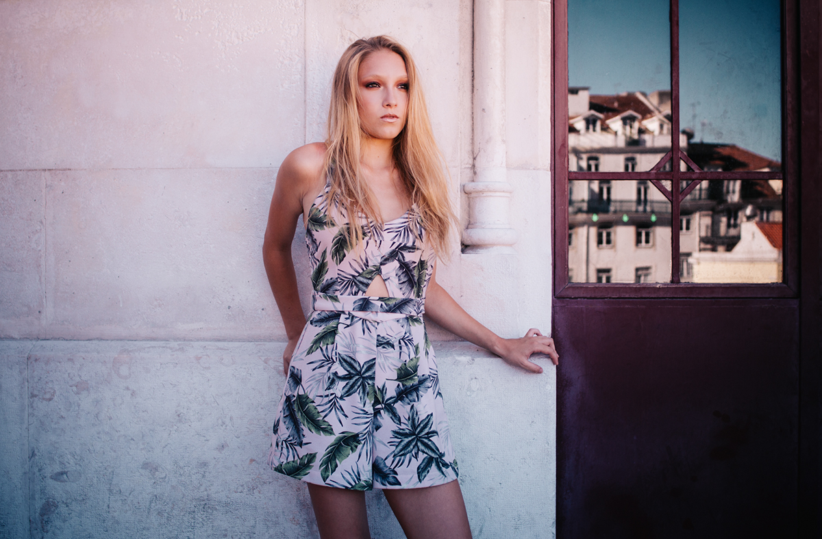 female girl teen Young photoshoot Lisbon light sunset blonde model