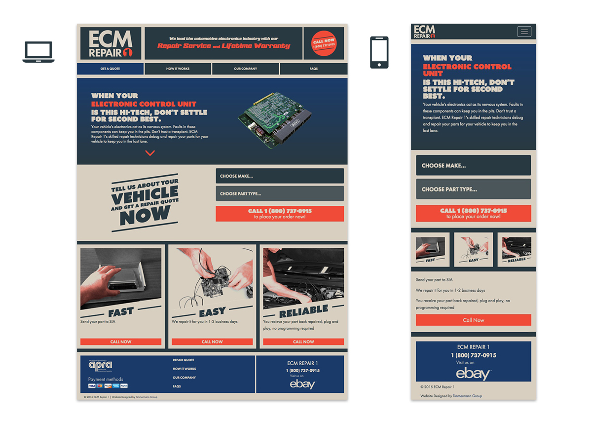 Website redesign Electronics automotive   UI ux Mockup