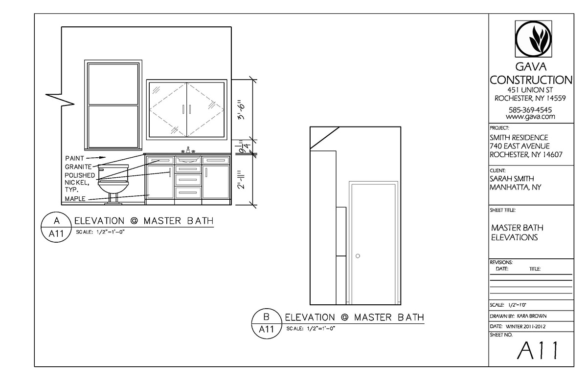 Space Planning Residential Design Elevations sections Millwork Details