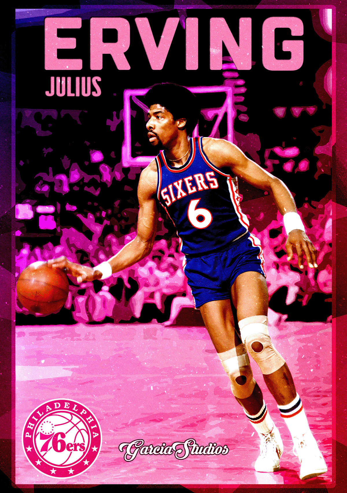 Julius Erving erving Sixers basketball philadelphia doctor custom card 76ers julius NBA