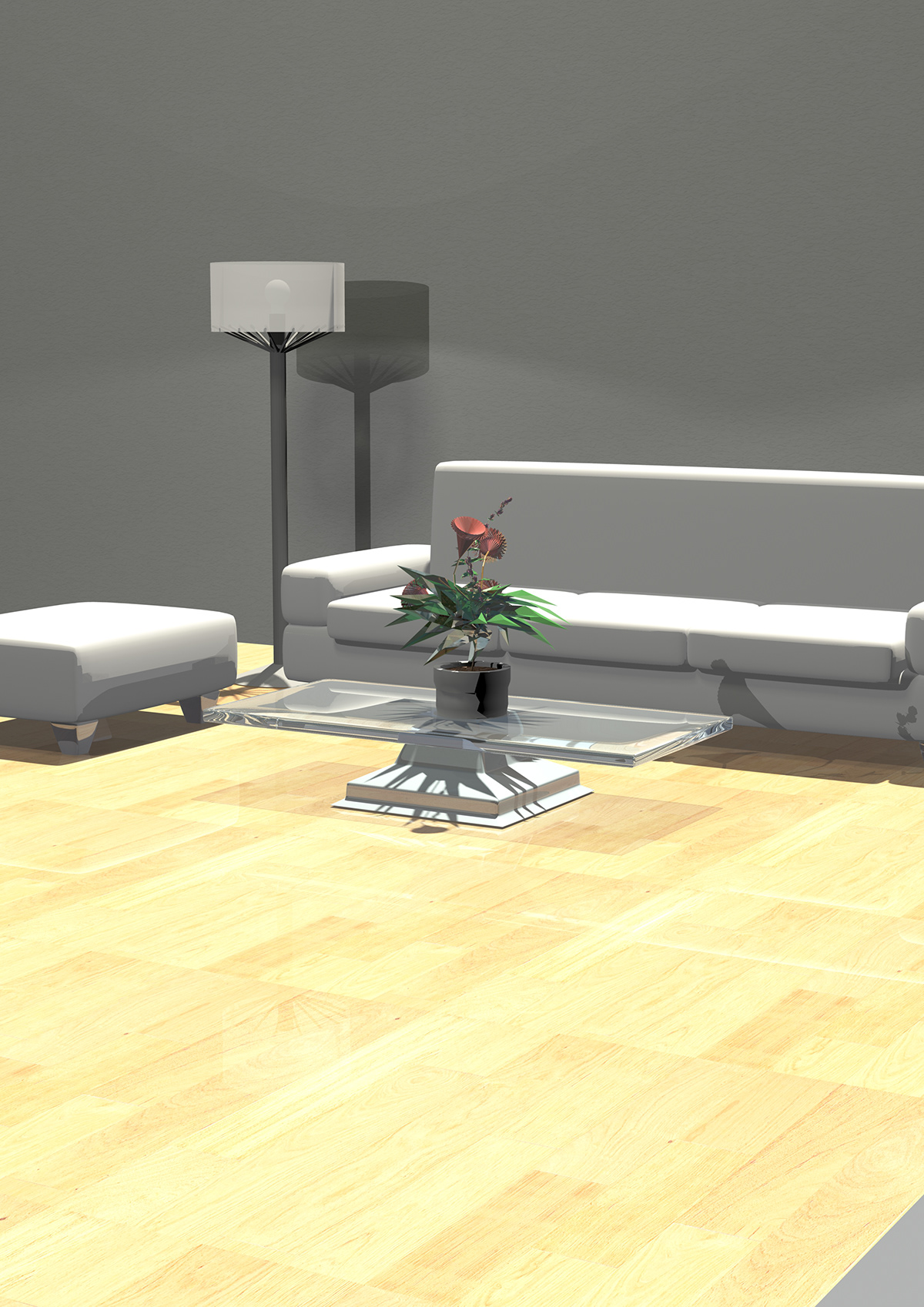 sala de estar sala sofa mesa vidro flor comodo casa Interior design