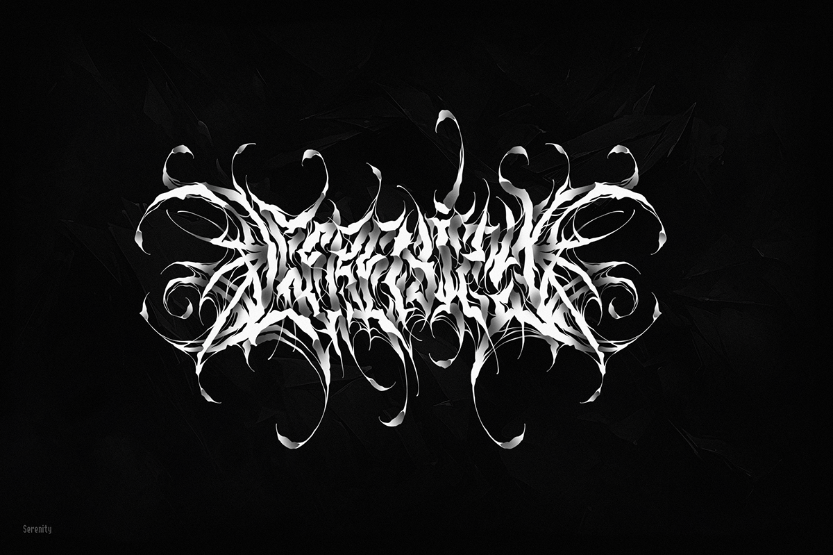 Calligraphy   font gothic font dark art Procreate Digital Art  metal logo black typography   print