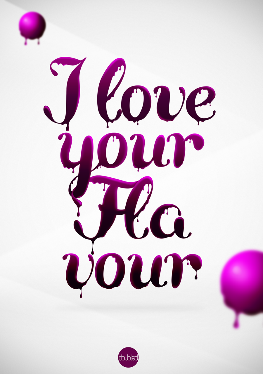Love your minimalistic minimal flavour Liquid drops doubled grey pink purple poster
