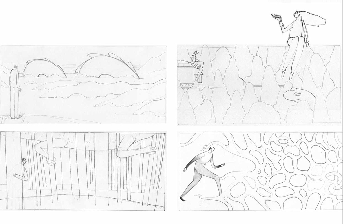 comic Drawing  graphite ILLUSTRATION  Landscape Love salamander Sequential Art sketch taiwan