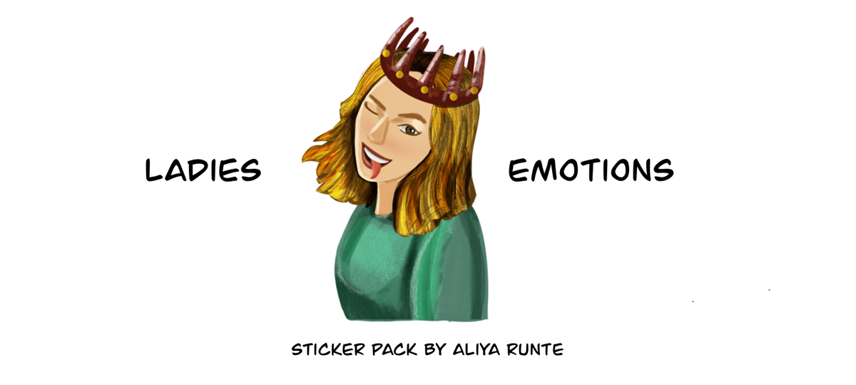 Character design  emotions girls sticker pack Telegram women stickers