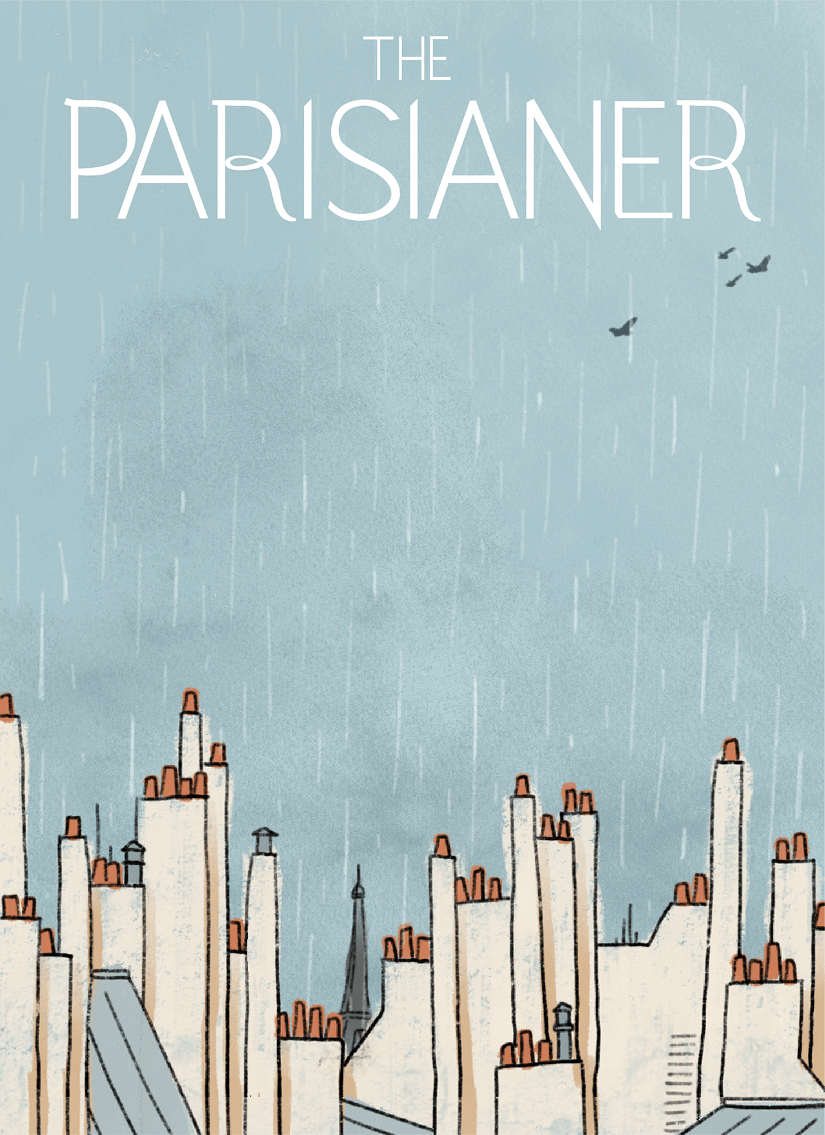 france ILLUSTRATION  new yorker Paris parisianer rain roof SKY The New Yorker the parisianer