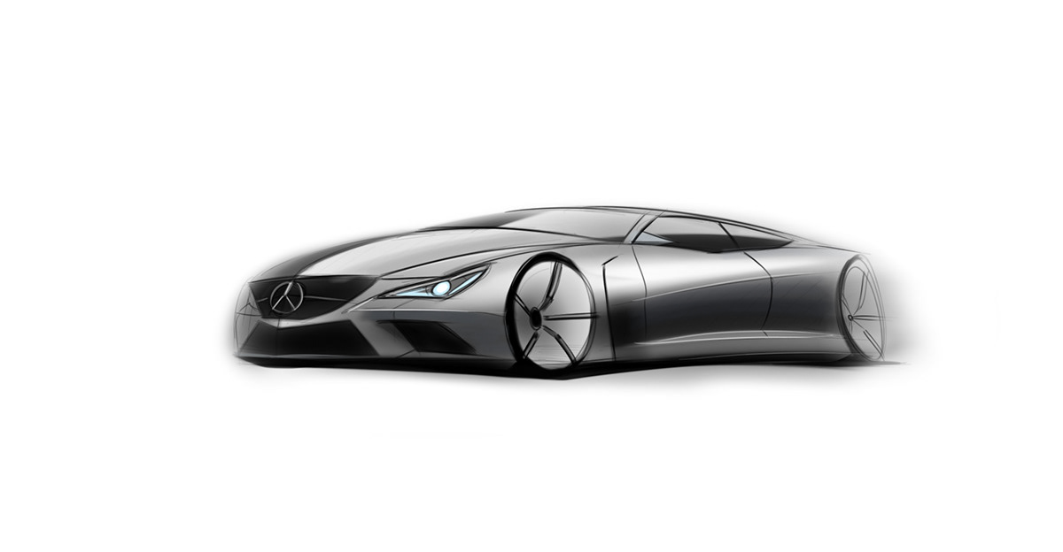 mercedes Benz mercedes-benz car design car design Render sketch concept quick