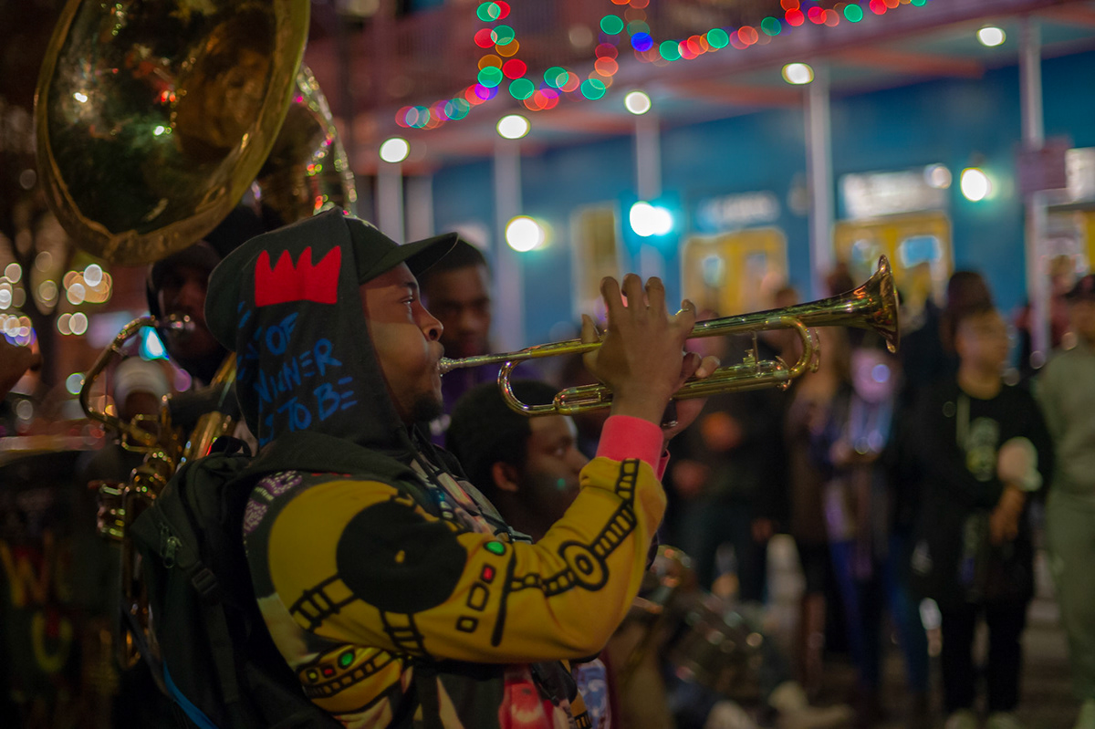 buskers french quarter frenchmen street musicians new orleans Nikon Df Street Artists trombonist TRUMPETER