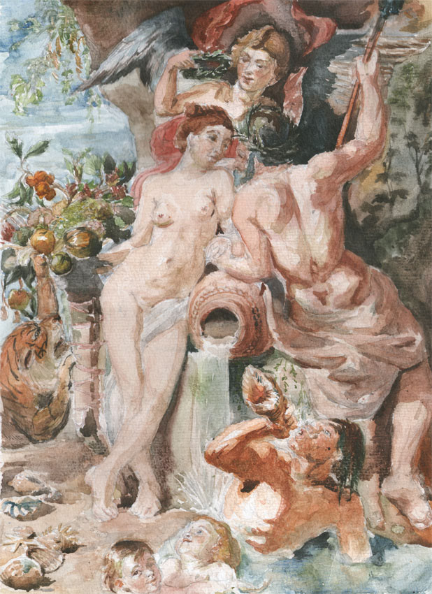 watercolor studies Paintings Finearts statues Bouguereau plants botanic drawings