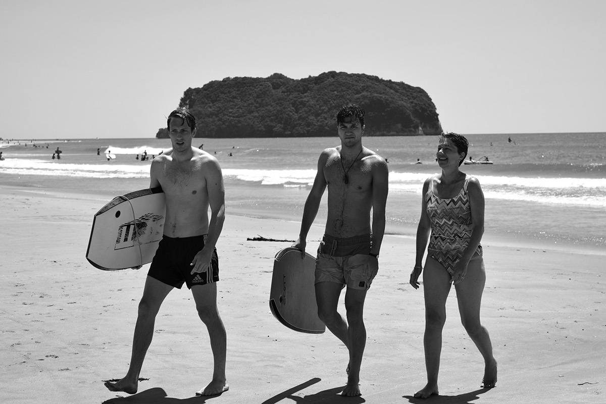 Whangamata  New Zealand beach Surf family