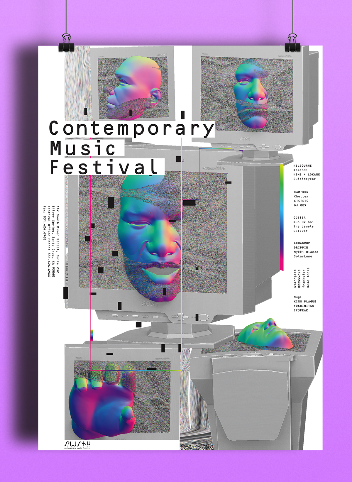 acid poster SYNTH Music Festival electro vaporwave Internet