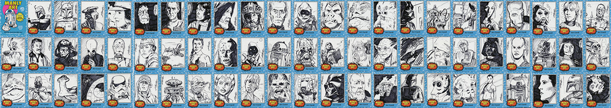 Manly Art trading cards star wars Retro Paintings