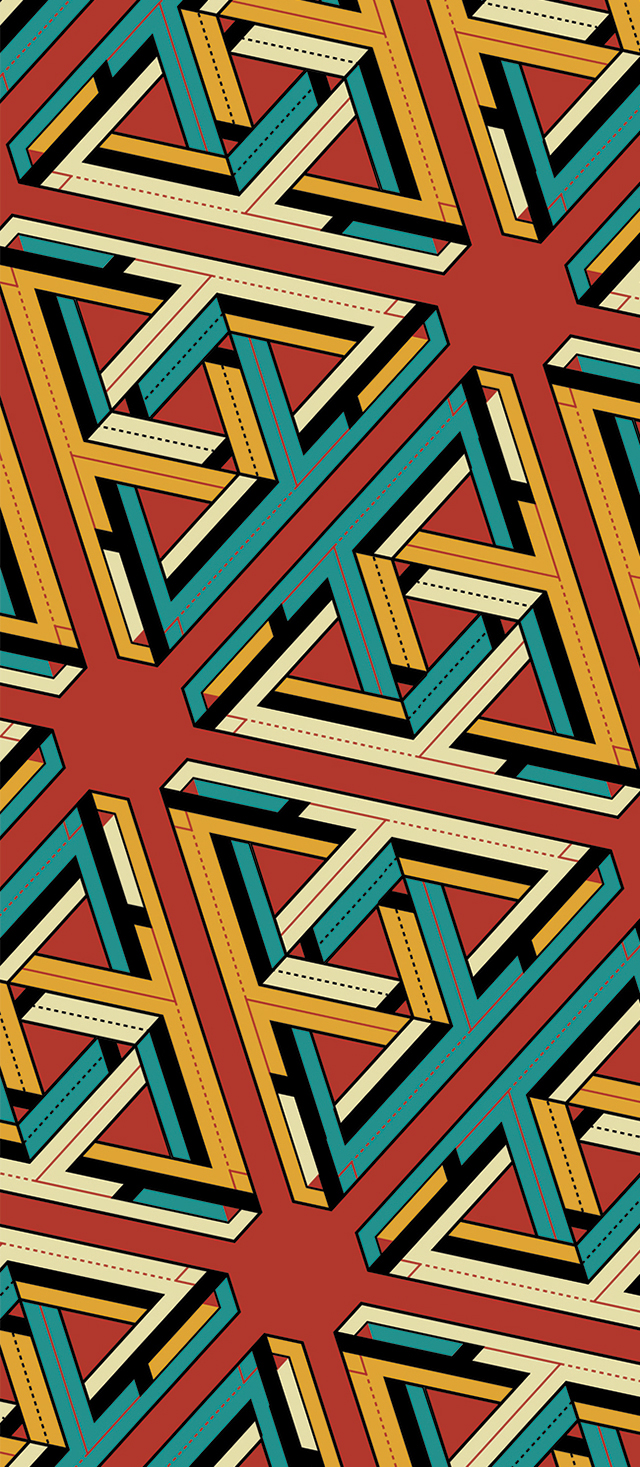 pattern rhox escher flat design Isometric impossible poster
