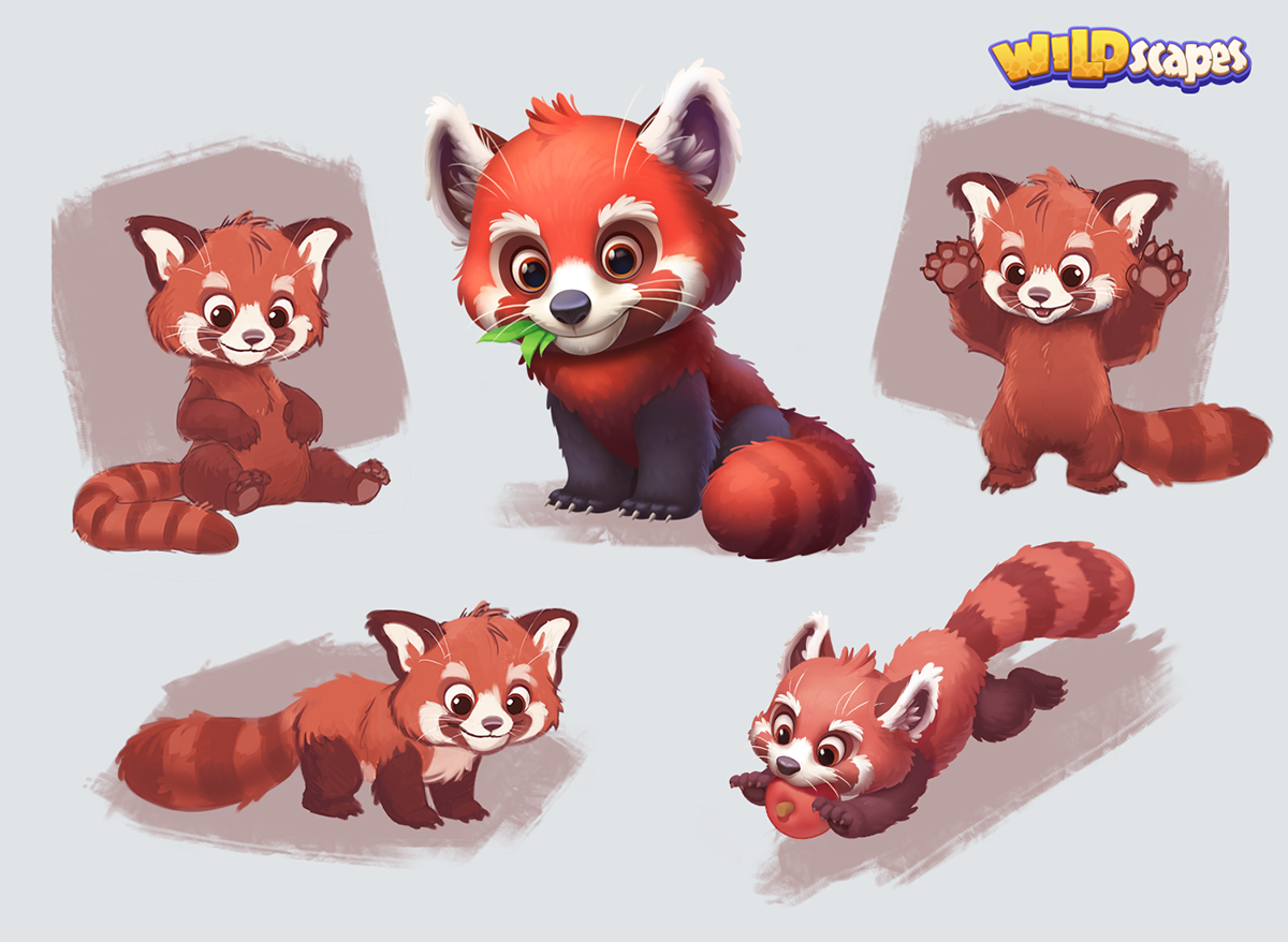 animals cartoon Character Character design  concept Game Art playrix Wildscapes