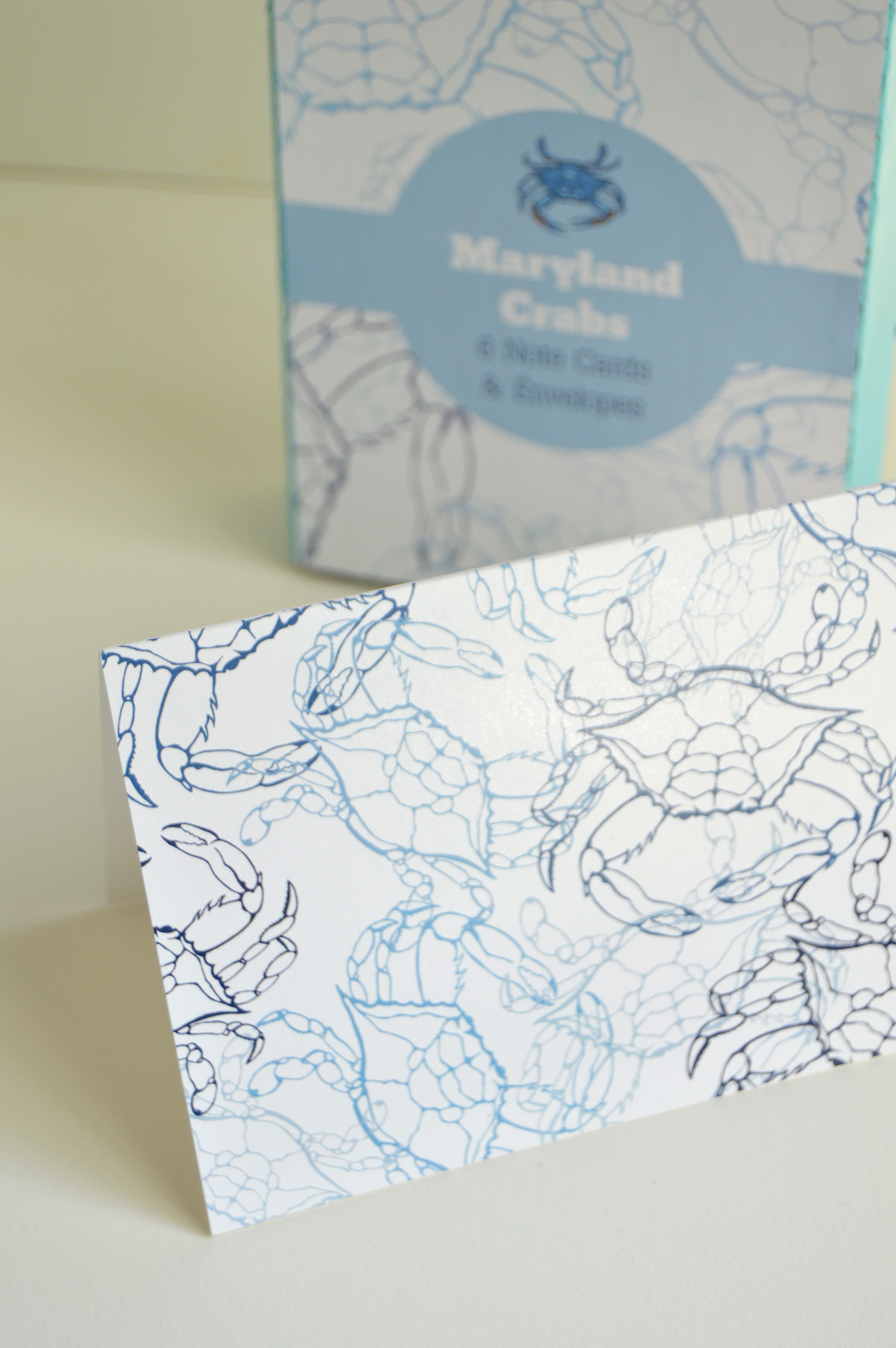 pattern Crabs maryland nautical notecards design