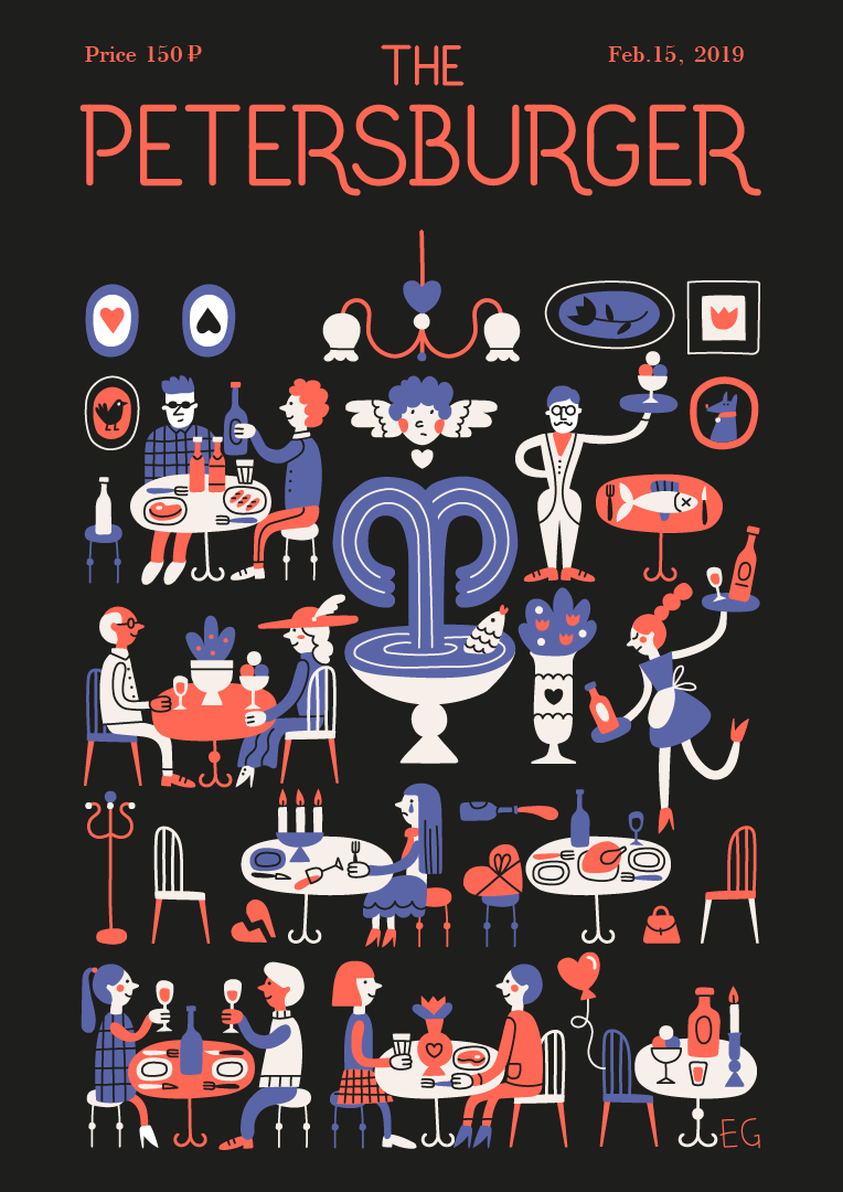 Magazine Cover ILLUSTRATION  The New Yorker St. Petersburg The Petersburger art cover city people citizen