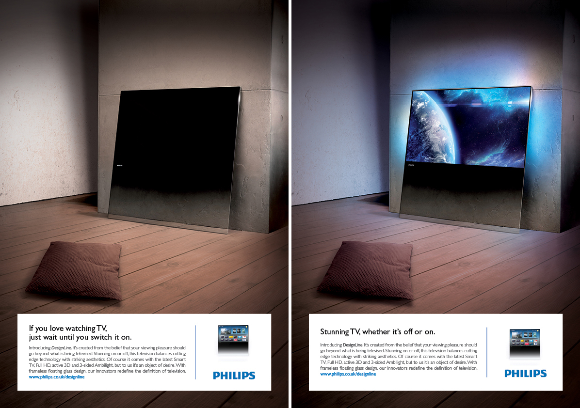 Philips  designline design  line tv television tpvision Elevation Space  Booklet ads leaflet Icon Ambilight