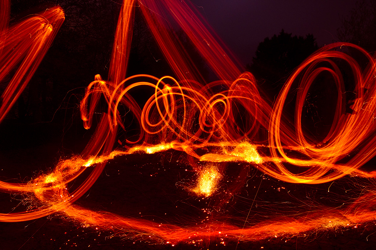 fire night long Exposure france