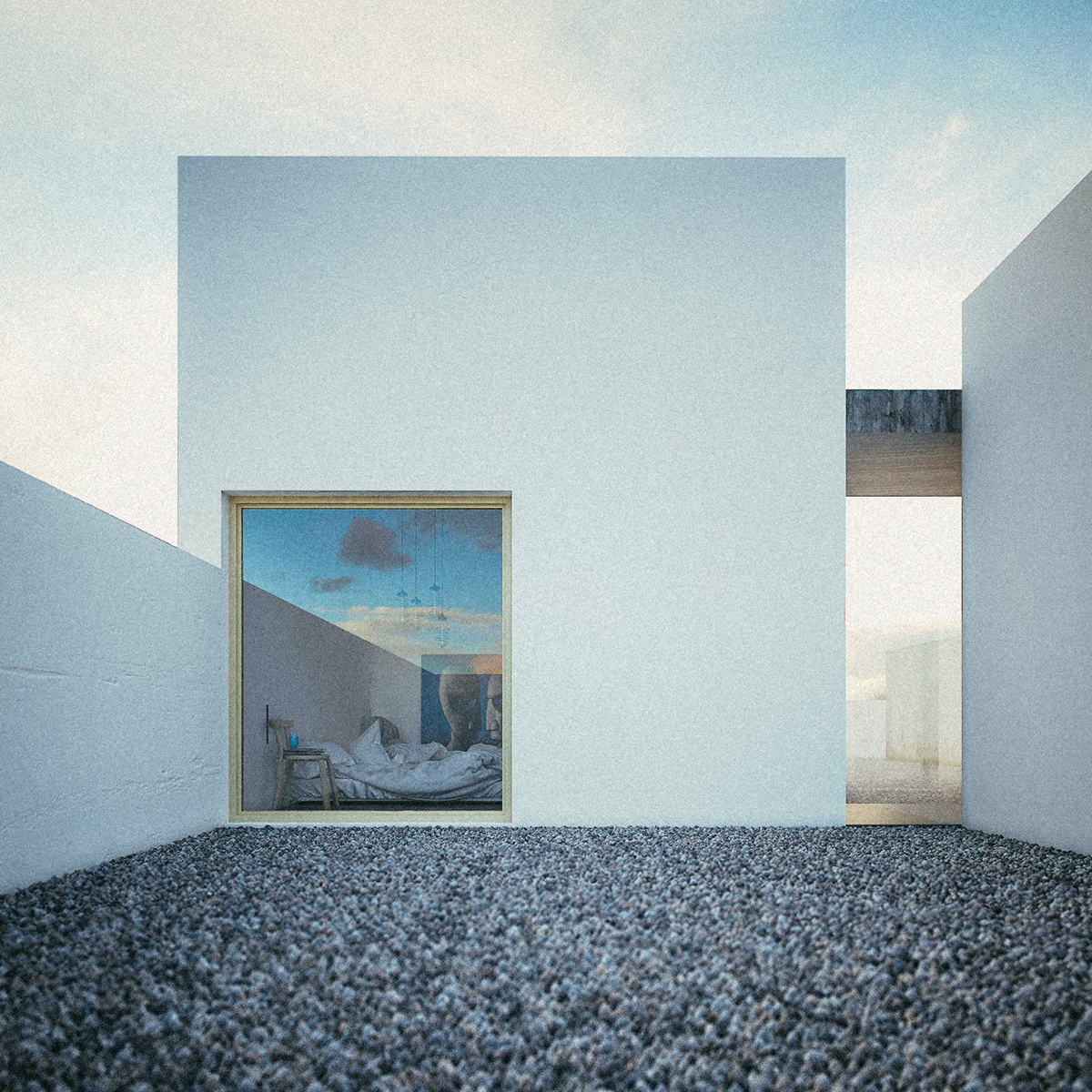 square house rendering visualization 3ds max vray exterior Interior