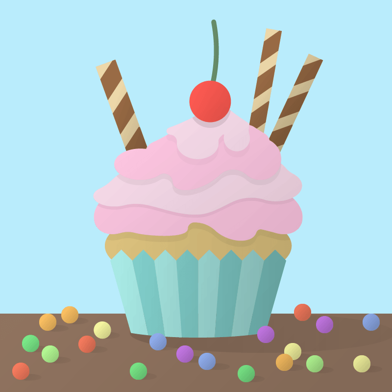 android flat Icon Web design graphic ILLUSTRATION  cupcake Sweets desserts