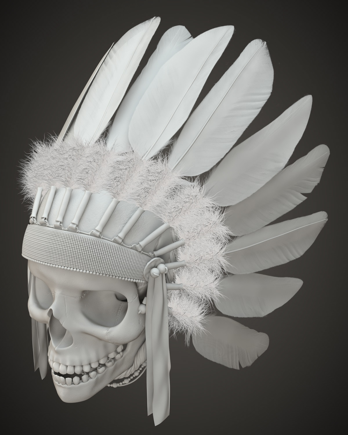 skull indian 3D