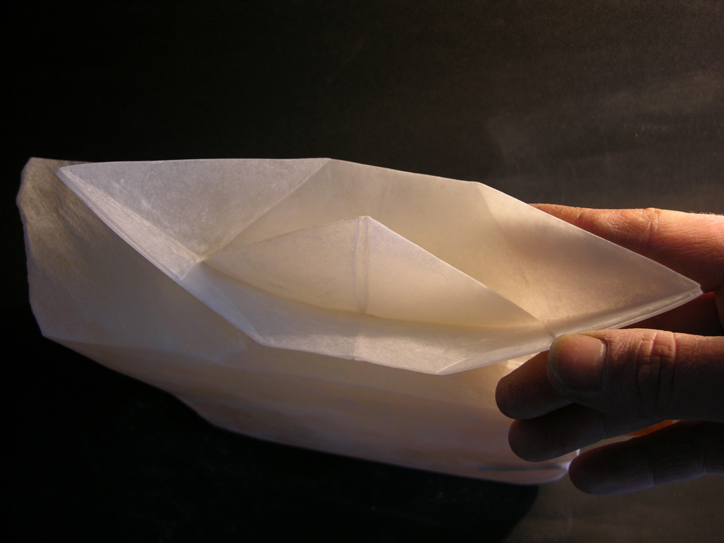 origami   stone  Fragile pedro ganogal paper boat barquito papel pedro ganogal Alabaster piedra stone carving art spain sculpture