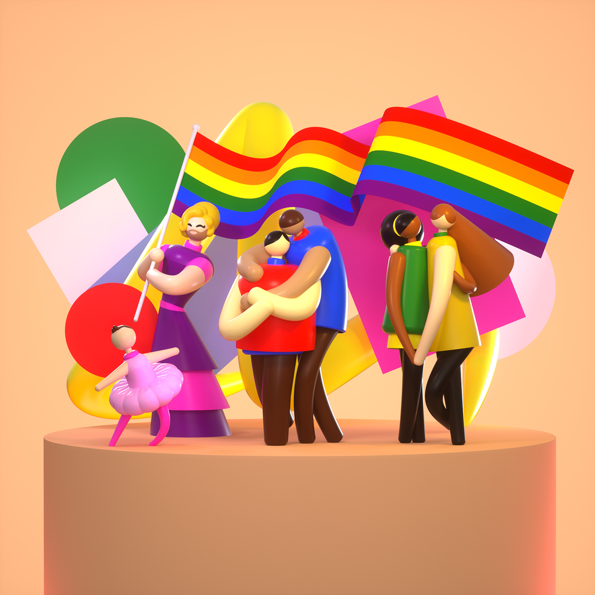 pride month ILLUSTRATION 3D design 3d design series color colorful LGBT.
