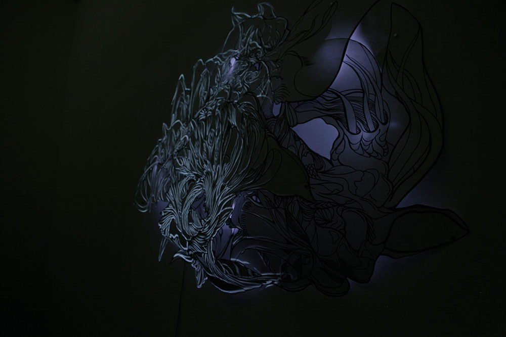 sougwen  ghostly  drawing  Projection mapping  abstraction  arduino  leds light  Form  organic  nyc