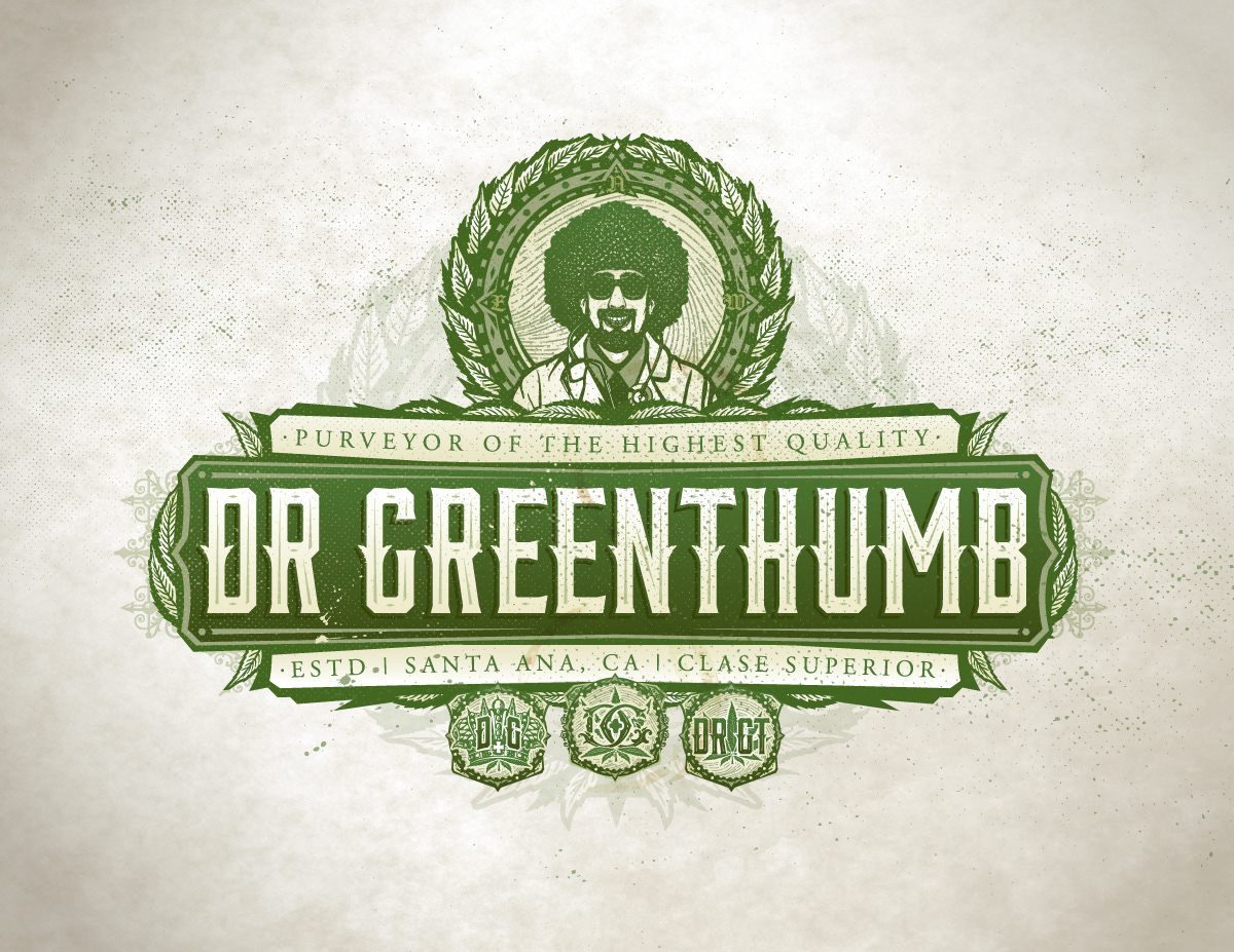 dr greenthumb B Real hip hop cannibis identity Character logo