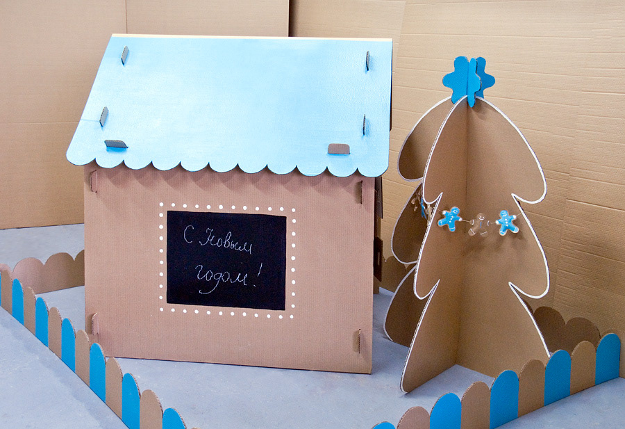 cardboard craft art design decoration Christmas new year inspiration Cardboardia