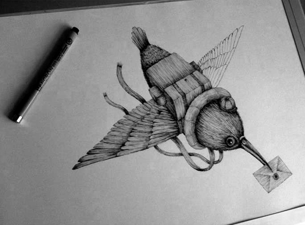 sketchbook wip pen ink sketch