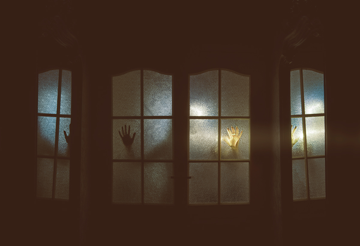 dark vintage long exposure hands artistic conceptual eerie ghostly haunting darkness texture Window light mirror