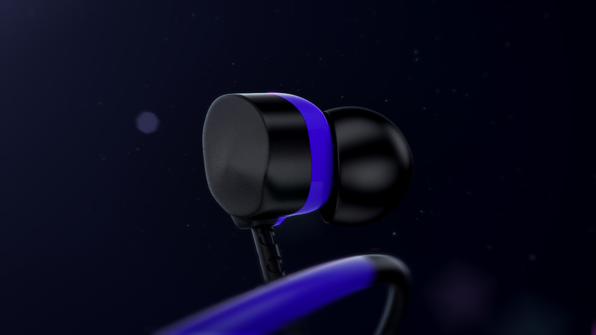 Adobe Portfolio earplugs Pom Gear phone digital sound music animation  3D 3dsmax