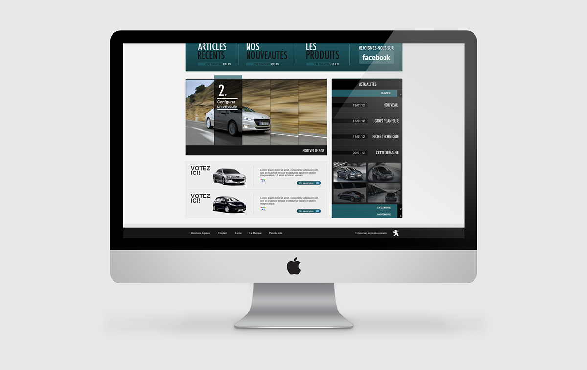 PEUGEOT Webdesign iphone iPad iMac Cars