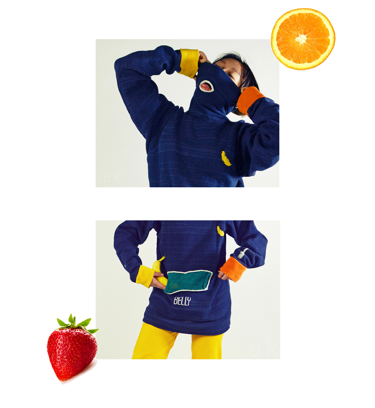 Food  Fun yufei Erica sweater machine knit single bed Fruit banana turtleneck apparel
